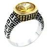 Size 6 Yellow Oval Cz Sterling Silver Ring