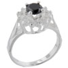 Size 6 Round Cut Onyx &amp; Cz Black Rings