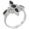 Size 6 Onyx Cross Fitchy Black Rings