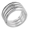 Size 6 Round Cut Cz Stripe Ring Trio
