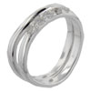 Size 6 Round Cut Cz Curve Ring Set