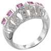Square Cut Pink Cz Canopy Sterling Silver Ring