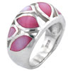 Size 6 Pink Mother Of Pearl Flower Petals Ring