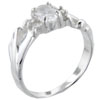 Size 6 Oval Cut Cz Flower &amp; Stem Ring