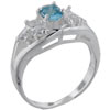 Size 6 Oval Cut Cz Rhinestone Aquamarine Ring
