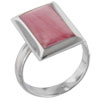 Size 6 Red Coral Elgonated Rectangular Ring