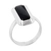 Size 6 Elongated Rectangular Faux Onyx Black  Rings 