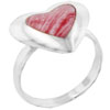 Size 6 Pink Heart Shaped Red Faux Coral Ring