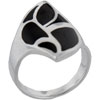 Size 6 Onyx Tupil Shaped Motif Black Rings