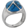 Size 6 Turquoise Leaf  Design  Ring