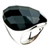 Size6 Black Cut Round Agate Ring