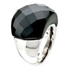 Size6 Classic Black Cut Round Agate Ring