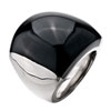 Size6 Elegant Black Smooth Round Agate Ring