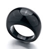 Elegant Round Smooth Agate Black Rings