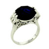 Size 7 Round Cut Sahpphire Cz Black Rings