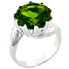 Round Cut Peridot Cz Twist Ring