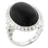 Size 7 Oval Cut Intricate Carvings Framed Onyx Black Rings
