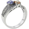 Size 7 Round Cut Tri Color Cz Ring