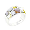 Size 7 Multi Color Faux  Mother  Of Pearl Ring