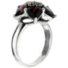 Size 7 Dark Red Flower Cz Ring