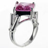 Size 7  Square   Cut  Pink Cz Ring