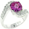 Size 7 Asscher Cut Pink Cz Ring