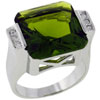 Square Cut Green Cz Ring