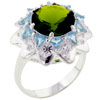 Size 7 Round Cut Peridot Cz Starburst Ring