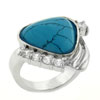 Size 7 Turquoise And  Cubic   Zirconia   Ring 