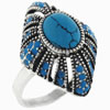Size 7 Vintage Oval Turquoise Sterling Silver Ring