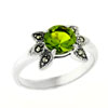 Size 7 Round Cut Green Peridot Cz Ring