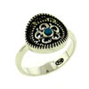 Size 7 Round Cut Aquamarine Cz Ring
