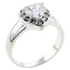 Size 7  Cz  Heart Framed Ring