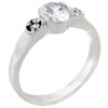 Size 7 Oval Cut Cz Sterling Silver Ring