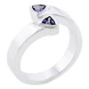 Twin Cz Triangles Ring