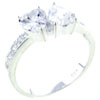 Size 7 Two Hearts  Cubic   Zirconia   Ring 