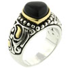 Size 7 Diagonal Heart Black Rings