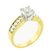 Sterling Silver Gold Plated Round Cut Cz Ring