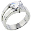 Size 7 Forked Band Pear  Cubic   Zirconia   Ring 