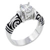 Size 7 Antique Cz Sterling Silver Ring