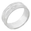 Size 7 Multi Groove  Sterling   Silver   Ring 
