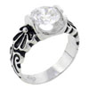 Size 7 Round Cz Engraved Band Ring