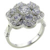 Size 7 Round Cut Cz Flower Cluster  Ring 