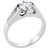 Size 7 Cathedral Set Round  Cubic   Zirconia   Ring 