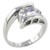 Size 7 Crescent Cubic Zirconia Ring