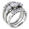 Size 7 Round Cut Cz 925 Silver Wedding Set Ring