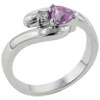 Size 7 Pink Heart Cz Ring