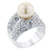 Size 7 Pearl Cz Encrusted Ring