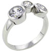 Size 7 Three Varied Round Cut Czs Ring