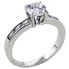 Size 7 Round Cut  Cz  With 3  Cz  Baguettes Ring